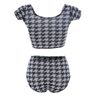 Groothandel-drop verzending badmode tankini badpakken digitale afdrukken sexy houndstooth nana pak bodem vrouwen badpak met mouwen