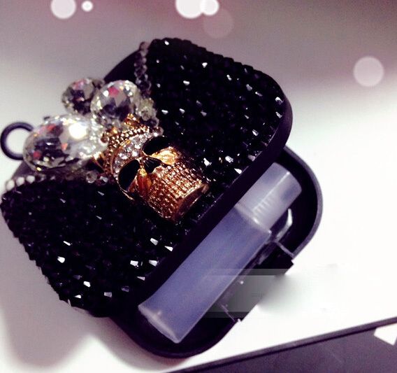 Wholesale Crystal Skull Fashion Contact Lens Travel Case, Contact Lense Case Mirror Box From