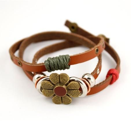 Indian Ethnic Leather Hemp Bracelet Bangle Wristband Flower H320 From ...