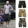 Toptan-Yaz Erkek Baggy Camo Kargo Şort Multipockets Baggy Erkekler Için Gevşek Ordu Haki Siyah Kamuflaj Kısa Pantolon AY721