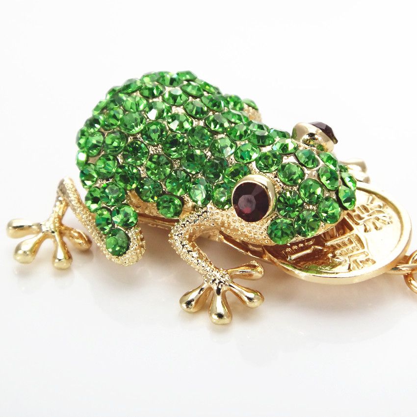 Wholesale Fashion Green Frog W/ Coin Keychain Rhinestone Car Keyring Bag Charm Purse Pendant ...