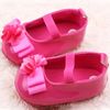Wholesale-New Infant Girl Ribbon Flower Baby Shoes Toddler Soft Sole PU Leather Crib Shoes Free Shipping
