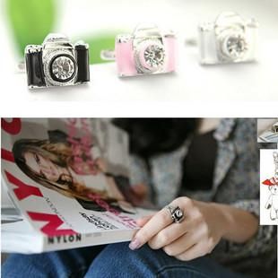 Bestseller vintage mode camera vorm ringen gepersonaliseerde retro verstelbare ring 3 kleuren / 