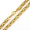 Partihandelskasse 5mm Svart guld Silver Tone Rostfritt Stål Halsband Byzantinsk Box Mens Boys Chain Halsband Partihandel Smycken KNM15