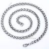 Wholesale-Cuatomized 3/4/5/6/ 8 MM Mens Wheat Style Necklace Silver Tone Stainless Steel High Quality Chain 18-36 INCH KNM11