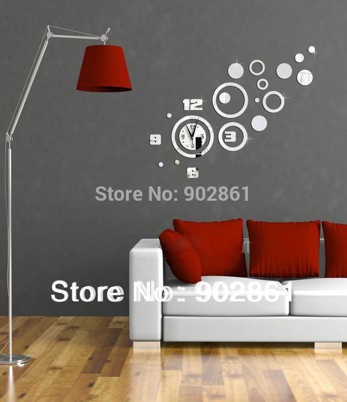 

Wholesale-[funlife]-Free Shipping DIY 122*98cm(48*38.6in) Modern Creative DIY Quartz Circles Combination Home Decoration Wall Clock