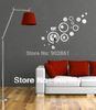 Partihandel - [Funlife] -Free Shipping DIY 122 * 98cm (48 * 38.6in) Moderna kreativa DIY Quartz Circles Kombination Heminredning Väggklocka