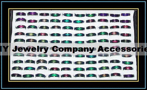 Epack 100pcs fashion mood ring changing colors rings size 16 17 18 19 20 stainless steel219h