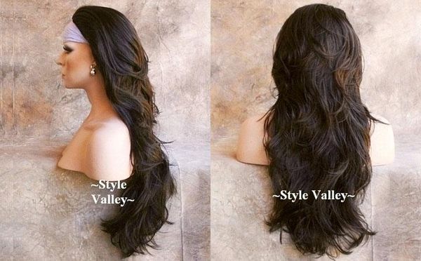 2019 Brown 3 4 Caps Falls Wig Extension Hair Piece Synthetic