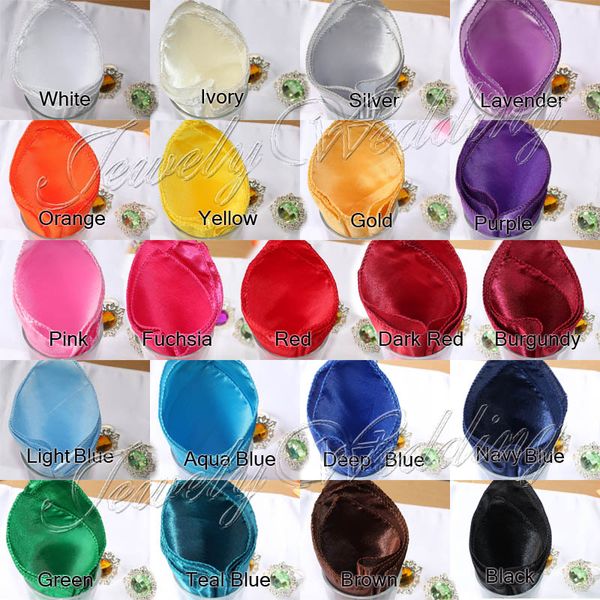 

Wholesale-50 pcs/lot Purple Satin Table Napkin 12" Square Pocket Handkerchief Multi Purpose Wedding Decor