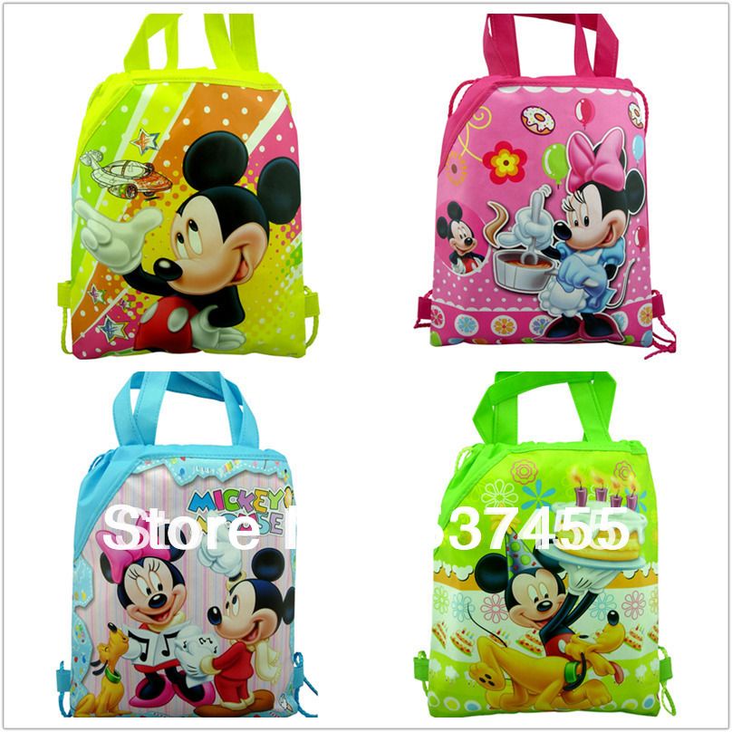 Wholesale Hot Selling Mickey Mouse Kids School Bags Cartoon Drawstring Backpack ,Shopping Bag ...