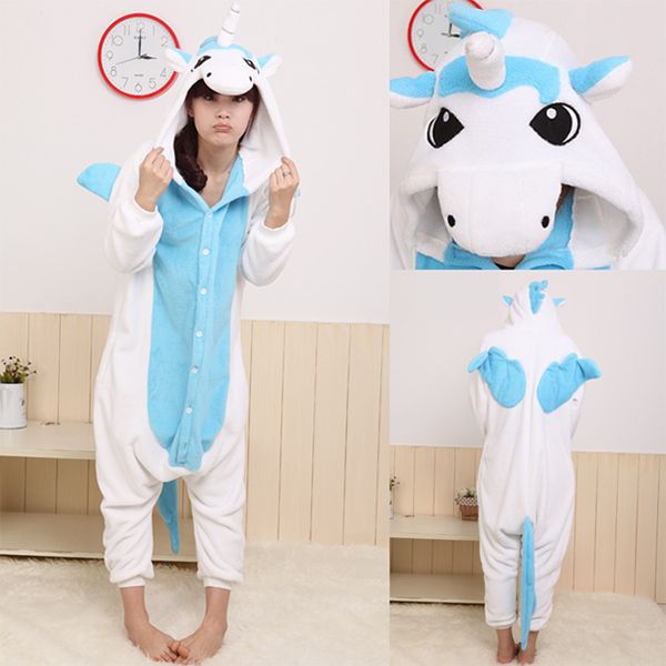 wholesale unicorn onesie anime cosplay unicorn costume adult plus size footed pajamas