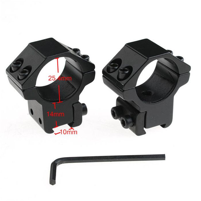 

Wholesale-1Set = 2Pcs Tactical 25.4mm Ring Scope 10mm Rail Mount Black Hunting Weaver Scope Mounts Outdoor Camping Rifle Scope Mount