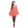Wholesale-2015 Women Autumn Winter Fashion Sexy Vestidos Femininos Long Sleeve Lace Loose Casual Dress 5 Color Plus Size L-4XL Hot Sale