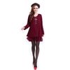 Wholesale-2015 Women Autumn Winter Fashion Sexy Vestidos Femininos Long Sleeve Lace Loose Casual Dress 5 Color Plus Size L-4XL Hot Sale