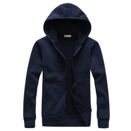 Wholesale- New Plain Mens Zip Up Hoody Jacket Sweatshirt Hooded Zipper male Top Outerwear Colours Black Grey Boutique men S-xxl
