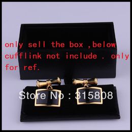 New Man Black Rectangle Faux Leather Small Cufflinks Box 60pcs/lot 8x4x3cm Gift Boxes for Men (SELL BOX ONLY)