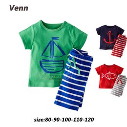 Wholesale-Boys clothing short set 2015 summer style children's clothes for boy beach causal sets baby kidsT shirts + shorts muchachos