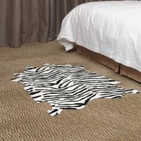 Free Shipping Animal Print Area Rug 75X120CM Zebra FUR Blanket Bedroom Rug Floor Mat Livingroom Carpet Bathroom Rug from