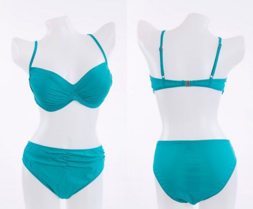 

Black PLUS SIZE Womens Bikini Set Bandeau Push Up Top & Bottom Swimsuit Swimwear