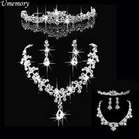 Groothandel-gratis verzending 2015 nieuwste bruiloft sieraden drie stukken set ketting oorbellen tiaras bruids haar accessoire bruiloft accessoires