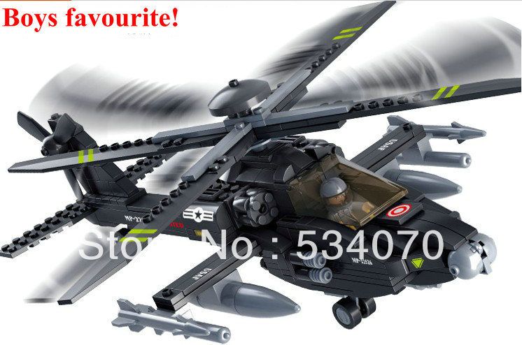 Los bloques de creación helicópteros diseño juguetes pequeños helicóptero militar