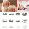 Frauen Dame Einzigartige Einstellbare Öffnung Fingerring Mode Einfache Splitter Überzogene Retro Geschnitzte Blume Zehen Ring Fuß Strand Schmuck