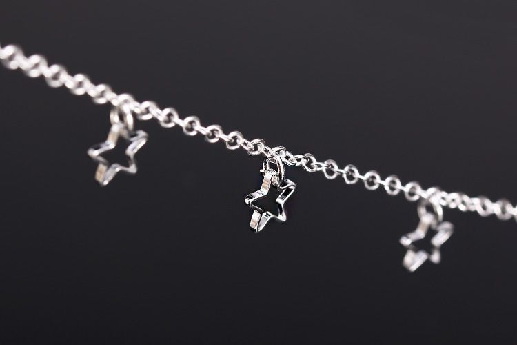 Wholesale-Fashion women foot jewelry ankle chain 925 sterling silver anklets Pentacle Star Pendant Sterling silver jewelry Wholesale