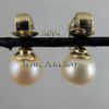 New Woman's Earrings A664#Pink Pearls size 9-10mm Natural Fresh Water Pearls Earrings Clip Earring