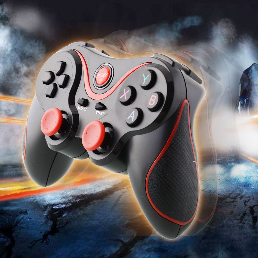 Wireless Bluetooth Game Remote Gamepad Controller Joystick Black Red