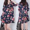 New Women Autumn/Winter Dress Ladies Long Sleeve Dress Women Clothes V-Neck Loose Printed Dress 22