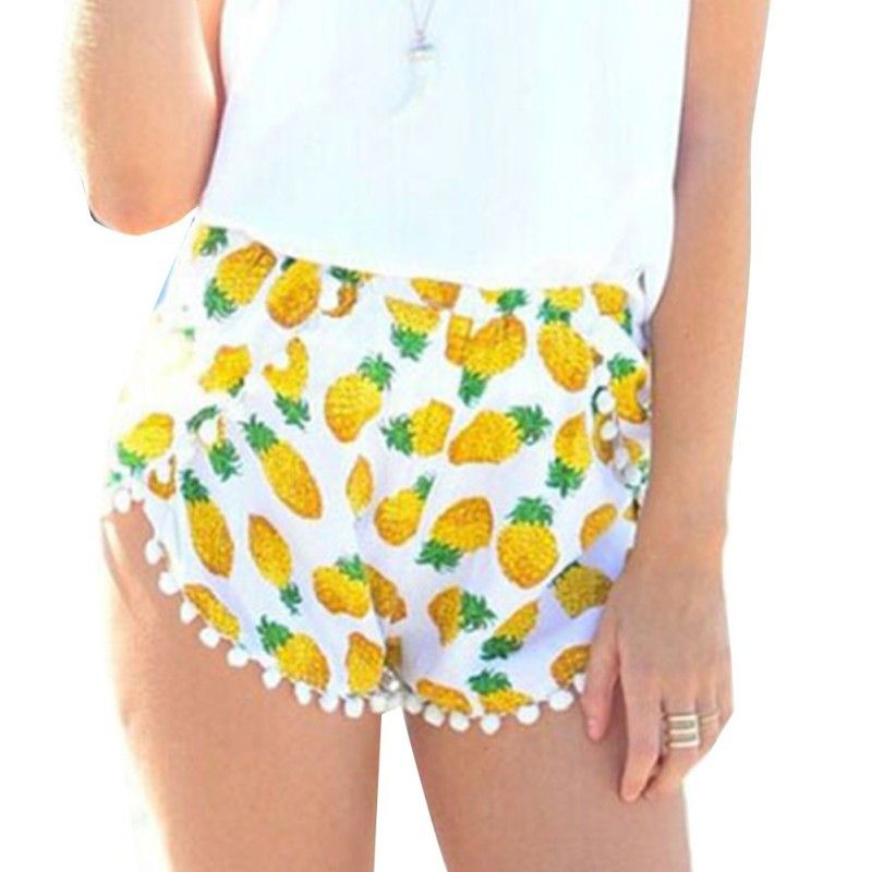 

Summer Women's Ladies Floral Casual Beach Shorts High Waist Tassel Short Hot Pants Best