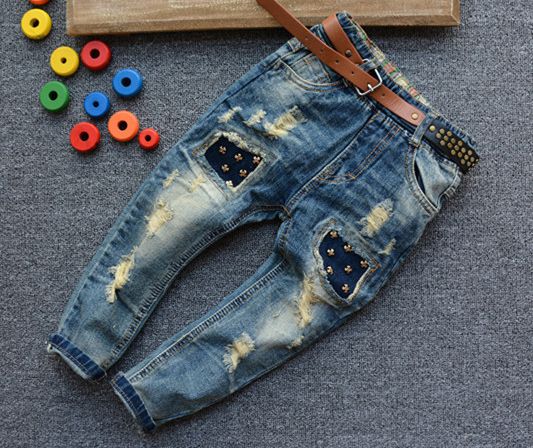 Wholesale Ripped Jeans For Kids 2015 Kids Fashion Denim Clothing Baby ...