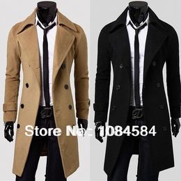 2020 Hot Sale 2015 New Brand Winter Mens Long Pea Coat Mens Wool Coat Turn Down Collar Double Breasted Men Trench Coat England Wind From Cnaonist, 2020 Hot Sale 2015 New Brand Winter Mens Long Pea Coat Mens Wool Coat Turn Down Collar Double Breasted Men Trench Coat England Wind From Cnaonist,