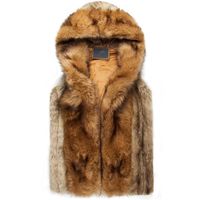 2015年冬の暖かいメンズの毛皮のベストファッションフード付きノースリーブコート男性のためのファーファーベストのための青少年プラスサイズXXXL AY102