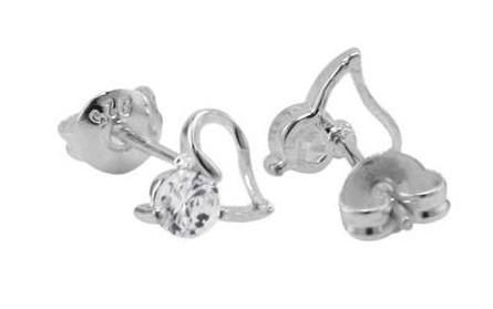 Neue Mode 925 Sterling Silber Ohrringe Herzform Simulierte Diamant Ohrstecker frauen 10 paar