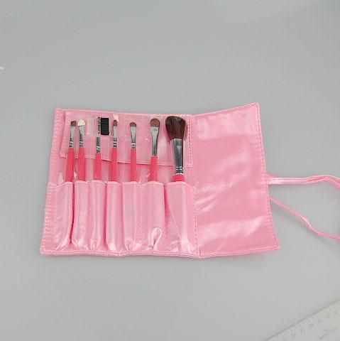 Nylon Make-up Pinsel Holz Griff Lila / Rosa PU 7 / Set 4 / Tasche Pinsel Make-up professionelle Make-up-Pinsel