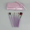 Nylon Makeup Brush Trähandtag Lila / Rosa PU 7 / Set 4 / Bag Brushes Makeup Professionell Makeup Brush