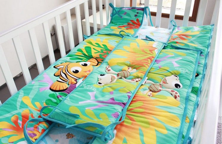 Crib Baby Bedding Set Finding Nemo Nursery Cot Ropa De Cama Crib Baby Bedding Set Finding Nemo Nursery Cot Ropa De Cama Bumper Quilt Fitted Sheet Dust Ruffle For Newborn Camouflage Purple