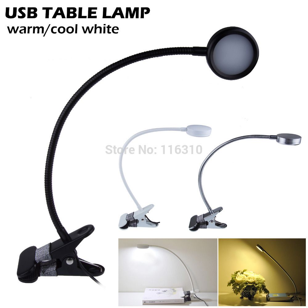 2019 LED Flexible Reading Light Clip On Bed Table Desk Lamp Day White