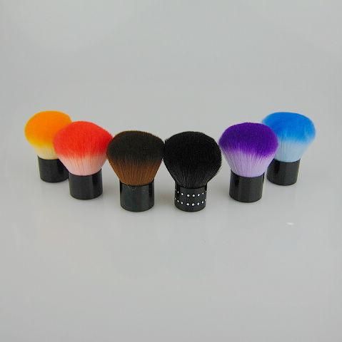 12 pçs / lote 6 cores Escovas Opcionais maquiagem Escova De Cabelo De Nylon Kabuki Pincel em forma de cogumelo escovas