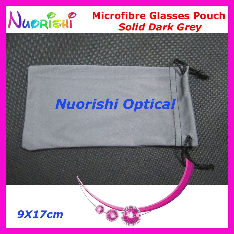 50pcs Wholesale Black or Grey Double Drawstring Microfibre Sunglass Glasses Eyeglass Soft Case Bag Pouch Free Shipping CP030