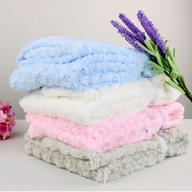Wholesale 2015 New Rose Baby Soft Blanket Kids Minky Blankets 30*40