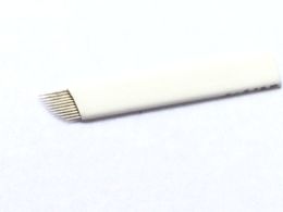 Wholesale-500PCS 11-Pin Permanent Makeup Manual Eyebrow s Blade For 3D Embroidery Microblading Tattoo Pen Machine