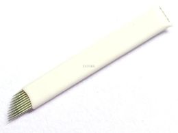 Wholesale-50Pcs 10-Pin Needle Makeup Eyebrow Pen Blades 0.2MM Diameter Microblading Needles For 3D Eyebrow Embroidery