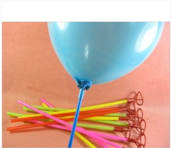 

Free Shipping 500pcs 40cm Plastic Balloon Holder Sticks Multicolor Cup For Wedding birthday Party Decoration New