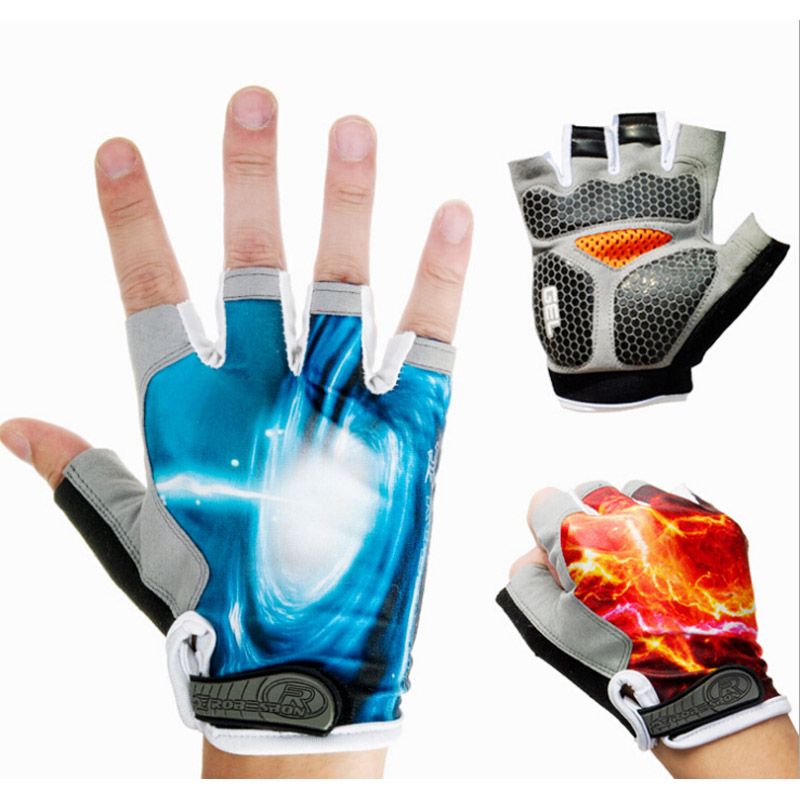 2020 new style cheap Man/WoMen Silicone Gel Cycling Gloves/ Pro Half Finger Earthquake Racing Bike Gloves/Black Racing Bicycle Sports Gloves