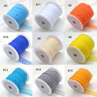 Wholesale-Lace Trim Embroidery Appliques Wedding, 100Yards/Roll 20MM 18 Color Lace Trim, Polyester Fabric Embroidered Lace Ribbon