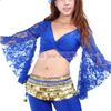 Partihandel-Fashion Belly Dancing Costume Lace Butterflies Sleeve Blus Sexiga Pierced Tops