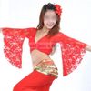 Partihandel-Fashion Belly Dancing Costume Lace Butterflies Sleeve Blus Sexiga Pierced Tops